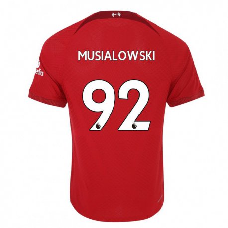 Kandiny Mujer Camiseta Mateusz Musialowski #92 Rojo Oscuro 1ª Equipación 2022/23 La Camisa Chile
