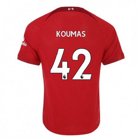 Kandiny Mujer Camiseta Lewis Koumas #42 Rojo Oscuro 1ª Equipación 2022/23 La Camisa Chile
