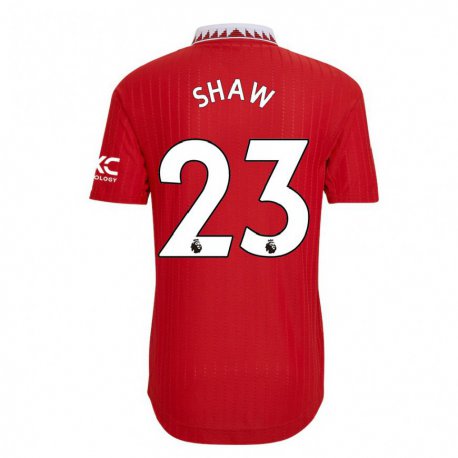 Kandiny Mujer Camiseta Luke Shaw #23 Rojo 1ª Equipación 2022/23 La Camisa Chile