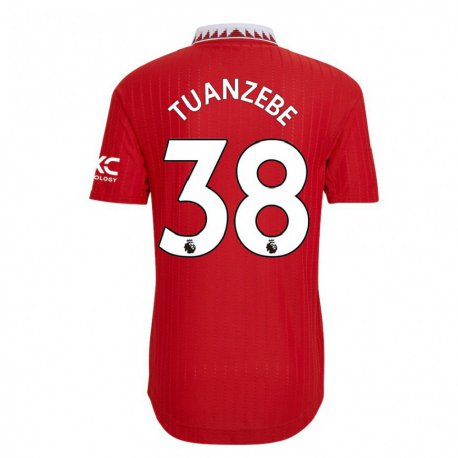 Kandiny Mujer Camiseta Axel Tuanzebe #38 Rojo 1ª Equipación 2022/23 La Camisa Chile
