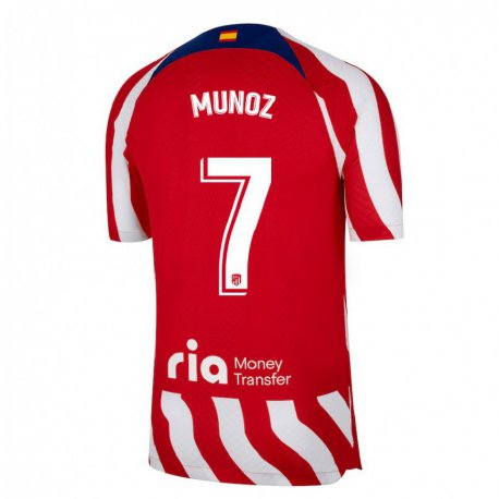 Kandiny Mujer Camiseta Joaquin Munoz #7 Rojo Blanco Azul 1ª Equipación 2022/23 La Camisa Chile