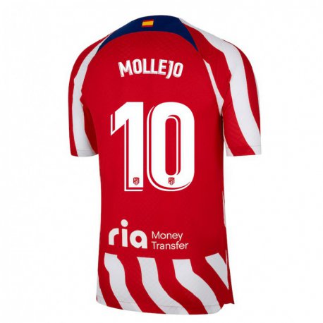 Kandiny Mujer Camiseta Victor Mollejo #10 Rojo Blanco Azul 1ª Equipación 2022/23 La Camisa Chile