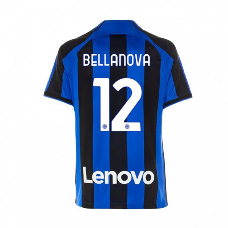 Kandiny Mujer Camiseta Raoul Bellanova #12 Azul Real Negro 1ª Equipación 2022/23 La Camisa Chile