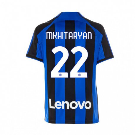 Kandiny Mujer Camiseta Henrikh Mkhitaryan #22 Azul Real Negro 1ª Equipación 2022/23 La Camisa Chile