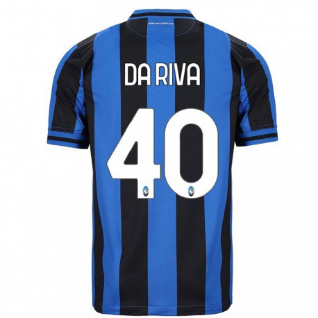 Kandiny Mujer Camiseta Jacopo Da Riva #40 Azul Negro 1ª Equipación 2022/23 La Camisa Chile