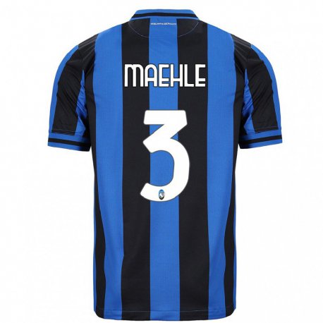Kandiny Mujer Camiseta Joakim Maehle #3 Azul Negro 1ª Equipación 2022/23 La Camisa Chile