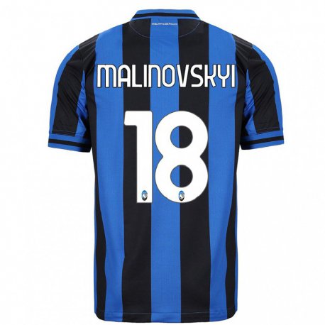 Kandiny Mujer Camiseta Ruslan Malinovskyi #18 Azul Negro 1ª Equipación 2022/23 La Camisa Chile