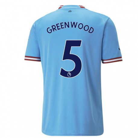 Kandiny Mujer Camiseta Alex Greenwood #5 Azul Rojo 1ª Equipación 2022/23 La Camisa Chile