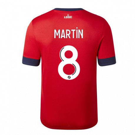 Kandiny Mujer Camiseta Jonas Martin #8 Manzana de Caramelo Roja 1ª Equipación 2022/23 La Camisa Chile