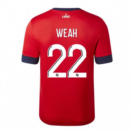 Kandiny Mujer Camiseta Timothy Weah #22 Manzana De Caramelo Roja 1ª Equipación 2022/23 La Camisa Chile