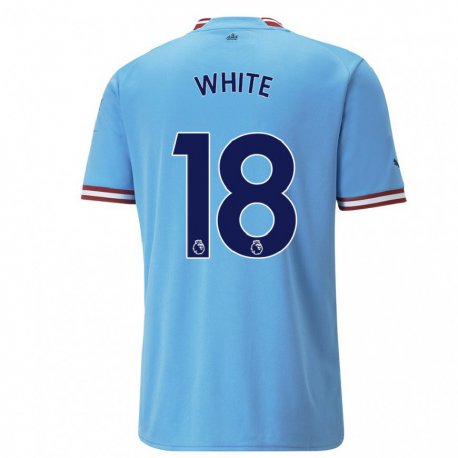 Kandiny Mujer Camiseta Ellen White #18 Azul Rojo 1ª Equipación 2022/23 La Camisa Chile