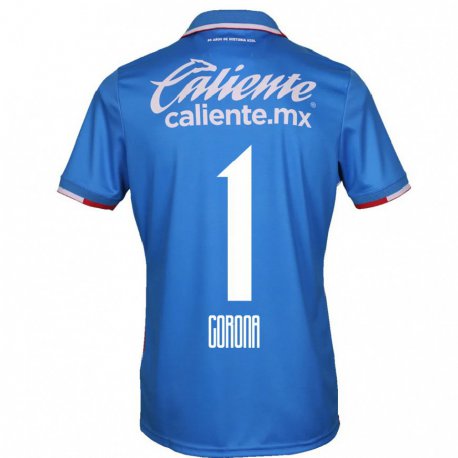 Kandiny Mujer Camiseta Jose De Jesus Corona #1 Azure Azul 1ª Equipación 2022/23 La Camisa Chile