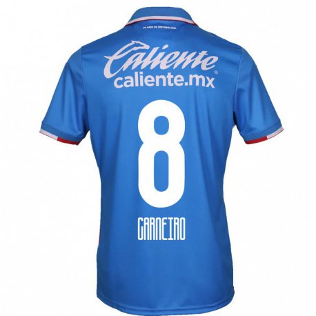 Kandiny Mujer Camiseta Gonzalo Carneiro #8 Azure Azul 1ª Equipación 2022/23 La Camisa Chile