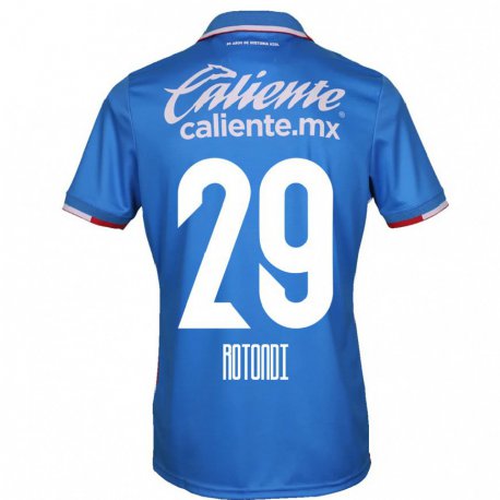 Kandiny Mujer Camiseta Carlos Rotondi #29 Azure Azul 1ª Equipación 2022/23 La Camisa Chile