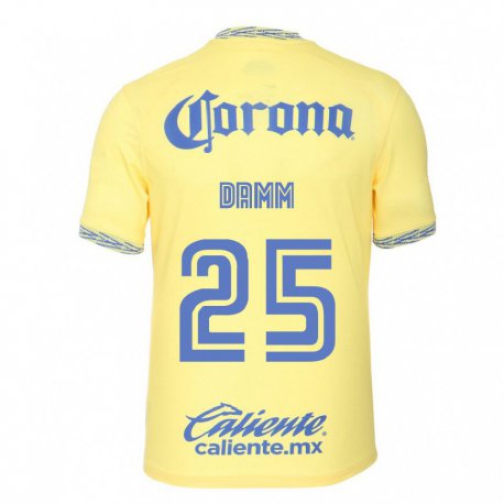 Kandiny Mujer Camiseta Jurgen Damm #25 Limon Amarillo 1ª Equipación 2022/23 La Camisa Chile