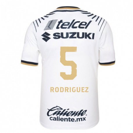 Kandiny Mujer Camiseta Jeronimo Rodriguez #5 Mezclilla Blanca 1ª Equipación 2022/23 La Camisa Chile