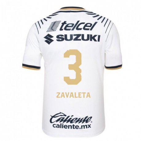 Kandiny Mujer Camiseta Rebeca Zavaleta #3 Mezclilla Blanca 1ª Equipación 2022/23 La Camisa Chile
