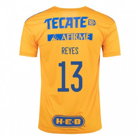 Kandiny Mujer Camiseta Diego Reyes #13 Abejorro Amarillo 1ª Equipación 2022/23 La Camisa Chile