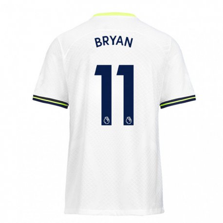 Kandiny Mujer Camiseta Bryan Gil #11 Blanco Verde 1ª Equipación 2022/23 La Camisa Chile