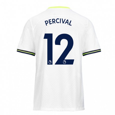 Kandiny Mujer Camiseta Ria Percival #12 Blanco Verde 1ª Equipación 2022/23 La Camisa Chile