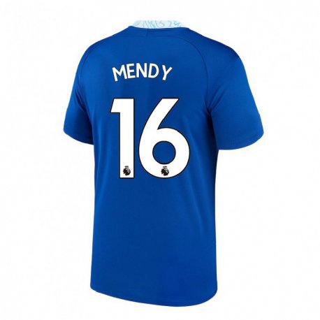 Kandiny Mujer Camiseta Edouard Mendy #16 Azul Oscuro 1ª Equipación 2022/23 La Camisa Chile