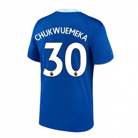Kandiny Mujer Camiseta Carney Chukwuemeka #30 Azul Oscuro 1ª Equipación 2022/23 La Camisa Chile