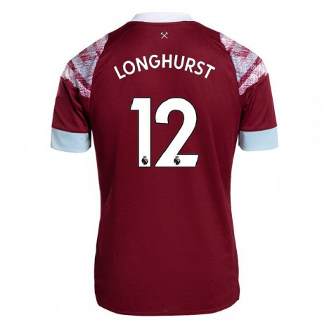 Kandiny Mujer Camiseta Kate Longhurst #12 Burdeos 1ª Equipación 2022/23 La Camisa Chile