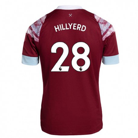 Kandiny Mujer Camiseta Sophie Hillyerd #28 Burdeos 1ª Equipación 2022/23 La Camisa Chile