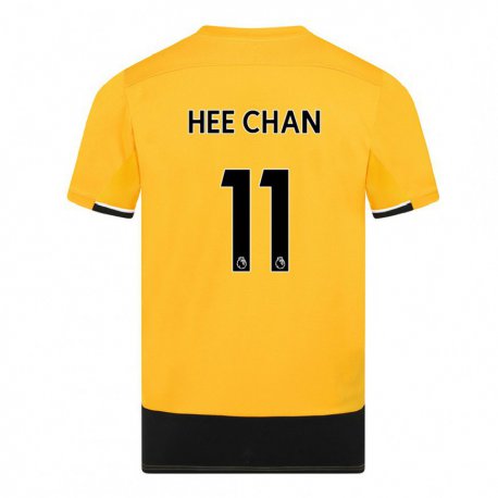 Kandiny Mujer Camiseta Hee Chan Hwang #11 Amarillo Negro 1ª Equipación 2022/23 La Camisa Chile