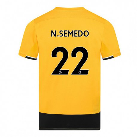Kandiny Mujer Camiseta Nelson Semedo #22 Amarillo Negro 1ª Equipación 2022/23 La Camisa Chile