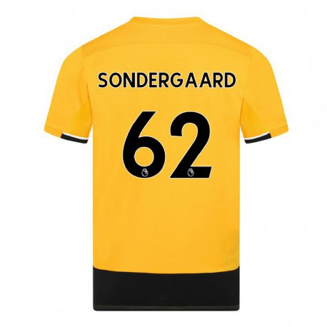 Kandiny Mujer Camiseta Andreas Sondergaard #62 Amarillo Negro 1ª Equipación 2022/23 La Camisa Chile