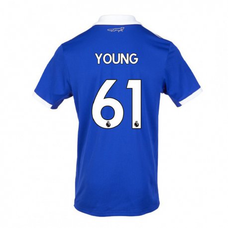 Kandiny Mujer Camiseta Brad Young #61 Azul Blanco 1ª Equipación 2022/23 La Camisa Chile