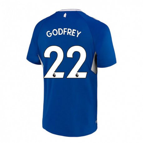 Kandiny Mujer Camiseta Ben Godfrey #22 Azul Oscuro Blanco 1ª Equipación 2022/23 La Camisa Chile