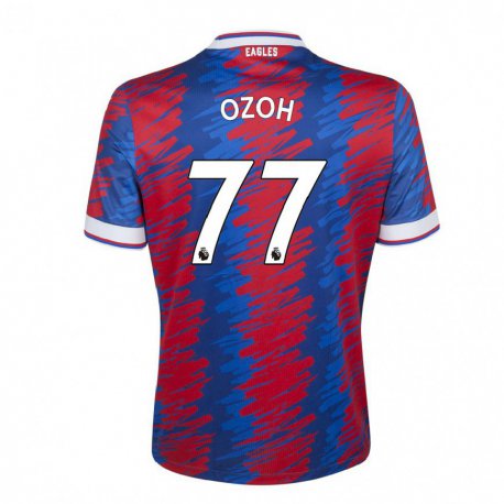 Kandiny Mujer Camiseta David Ozoh #77 Rojo Azul 1ª Equipación 2022/23 La Camisa Chile