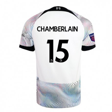 Kandiny Mujer Camiseta Alex Oxlade Chamberlain #15 Blanco Colorido 2ª Equipación 2022/23 La Camisa Chile