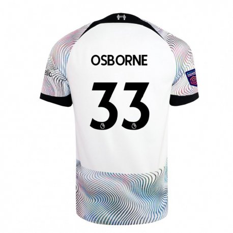 Kandiny Mujer Camiseta Niall Osborne #33 Blanco Colorido 2ª Equipación 2022/23 La Camisa Chile