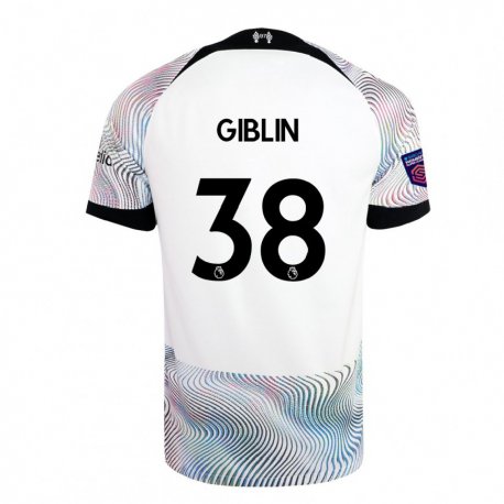 Kandiny Mujer Camiseta Nathan Giblin #38 Blanco Colorido 2ª Equipación 2022/23 La Camisa Chile