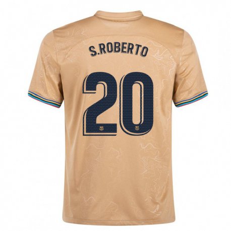 Kandiny Mujer Camiseta Sergi Roberto #20 Oro 2ª Equipación 2022/23 La Camisa Chile