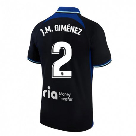 Kandiny Mujer Camiseta José María Giménez #2 Negro Blanco Azul 2ª Equipación 2022/23 La Camisa Chile
