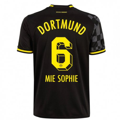 Kandiny Mujer Camiseta Sando Mie Sophie #6 Negro 2ª Equipación 2022/23 La Camisa Chile