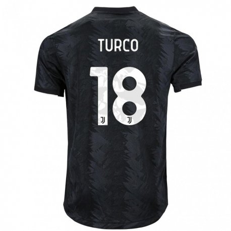 Kandiny Mujer Camiseta Nicolo Turco #18 Negro Oscuro 2ª Equipación 2022/23 La Camisa Chile