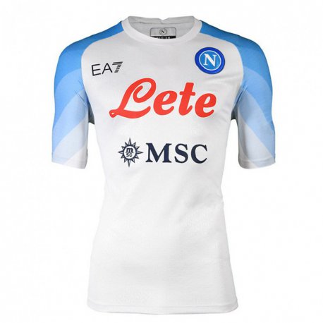 Kandiny Mujer Camiseta Francesco Rossi #0 Blanco Cielo Azul 2ª Equipación 2022/23 La Camisa Chile
