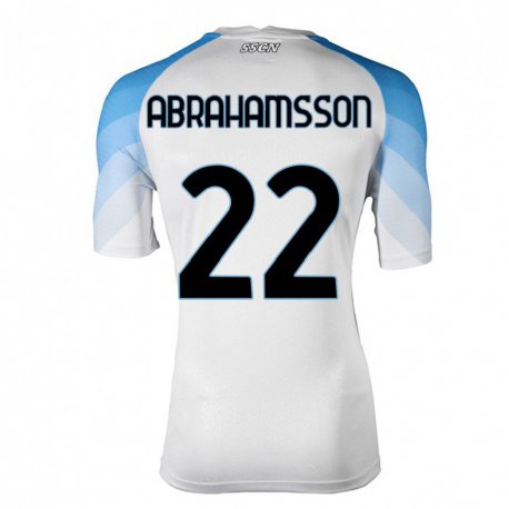 Kandiny Mujer Camiseta Sejde Abrahamsson #22 Blanco Cielo Azul 2ª Equipación 2022/23 La Camisa Chile