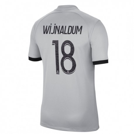 Kandiny Mujer Camiseta Georginio Wijnaldum #18 Gris 2ª Equipación 2022/23 La Camisa Chile