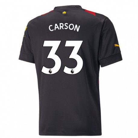 Kandiny Mujer Camiseta Scott Carson #33 Negro Rojo 2ª Equipación 2022/23 La Camisa Chile