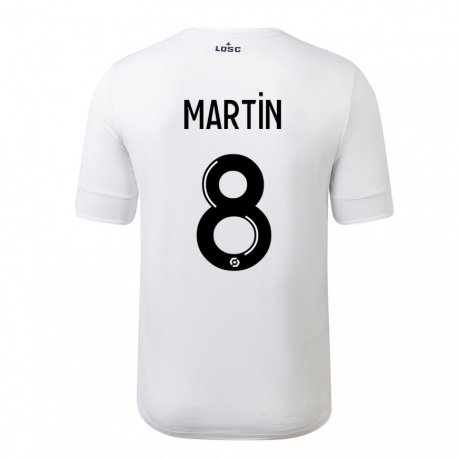 Kandiny Mujer Camiseta Jonas Martin #8 Carmesí Blanco 2ª Equipación 2022/23 La Camisa Chile