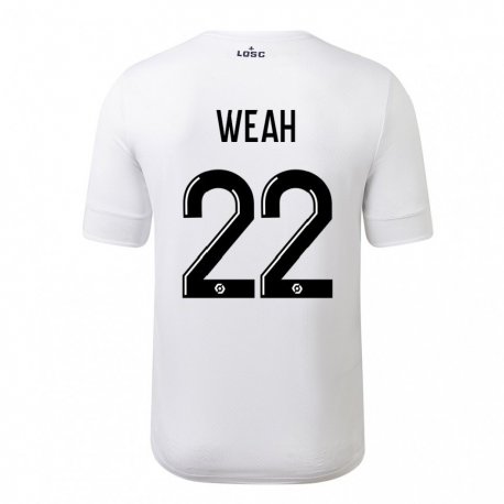 Kandiny Mujer Camiseta Timothy Weah #22 Carmesí Blanco 2ª Equipación 2022/23 La Camisa Chile