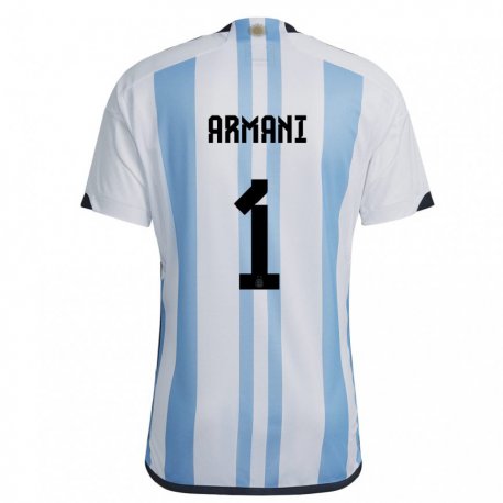 Kandiny Niño Camiseta Argentina Franco Armani #1 Blanco Cielo Azul 1ª Equipación 22-24 La Camisa Chile