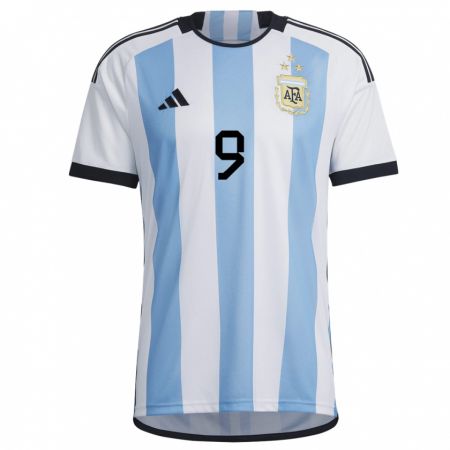 Kandiny Niño Camiseta Argentina Julian Alvarez #9 Blanco Cielo Azul 1ª Equipación 22-24 La Camisa Chile