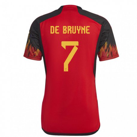 Kandiny Niño Camiseta Bélgica Kevin De Bruyne #7 Rojo 1ª Equipación 22-24 La Camisa Chile